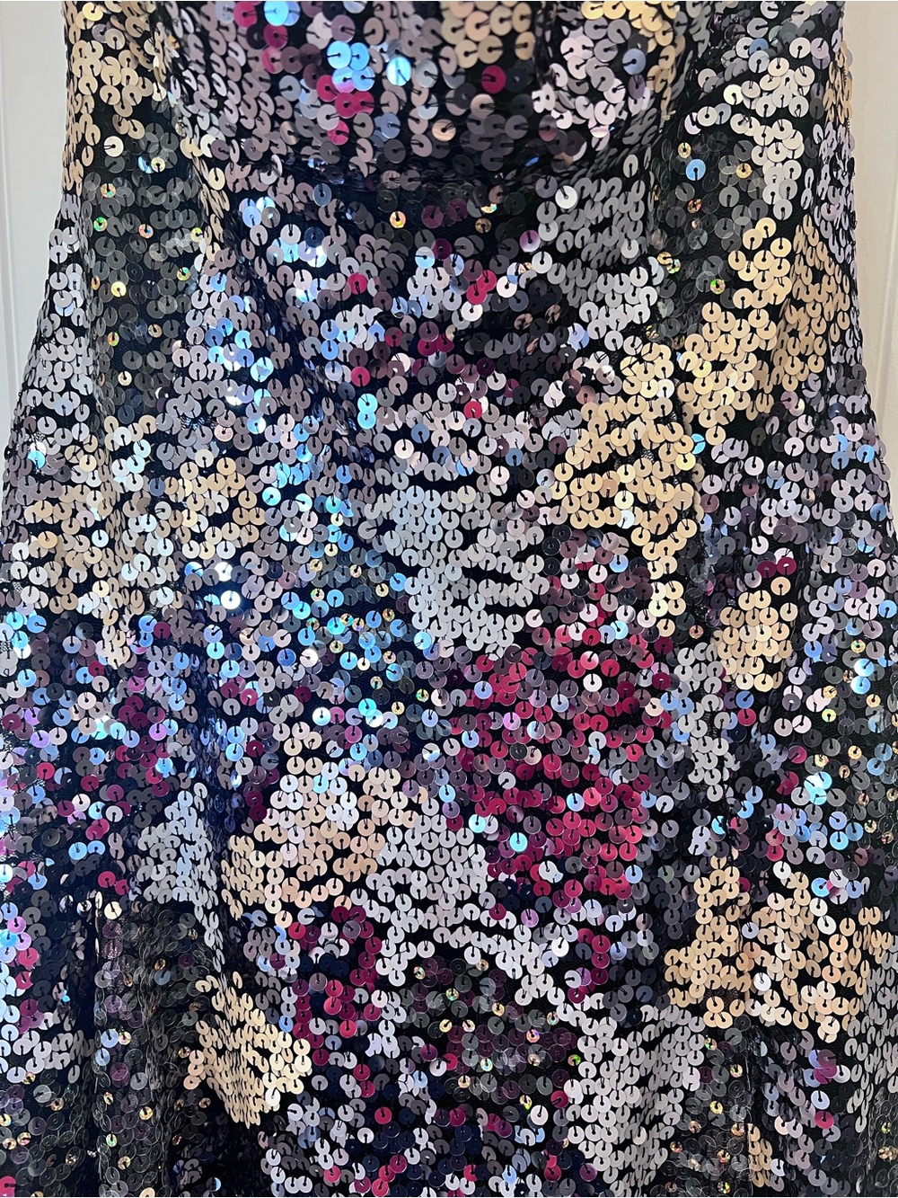 Vintage Strapless Black Gold Silver Sequin Ball Gown Sz 10 Jovani - Picture 7 of 16